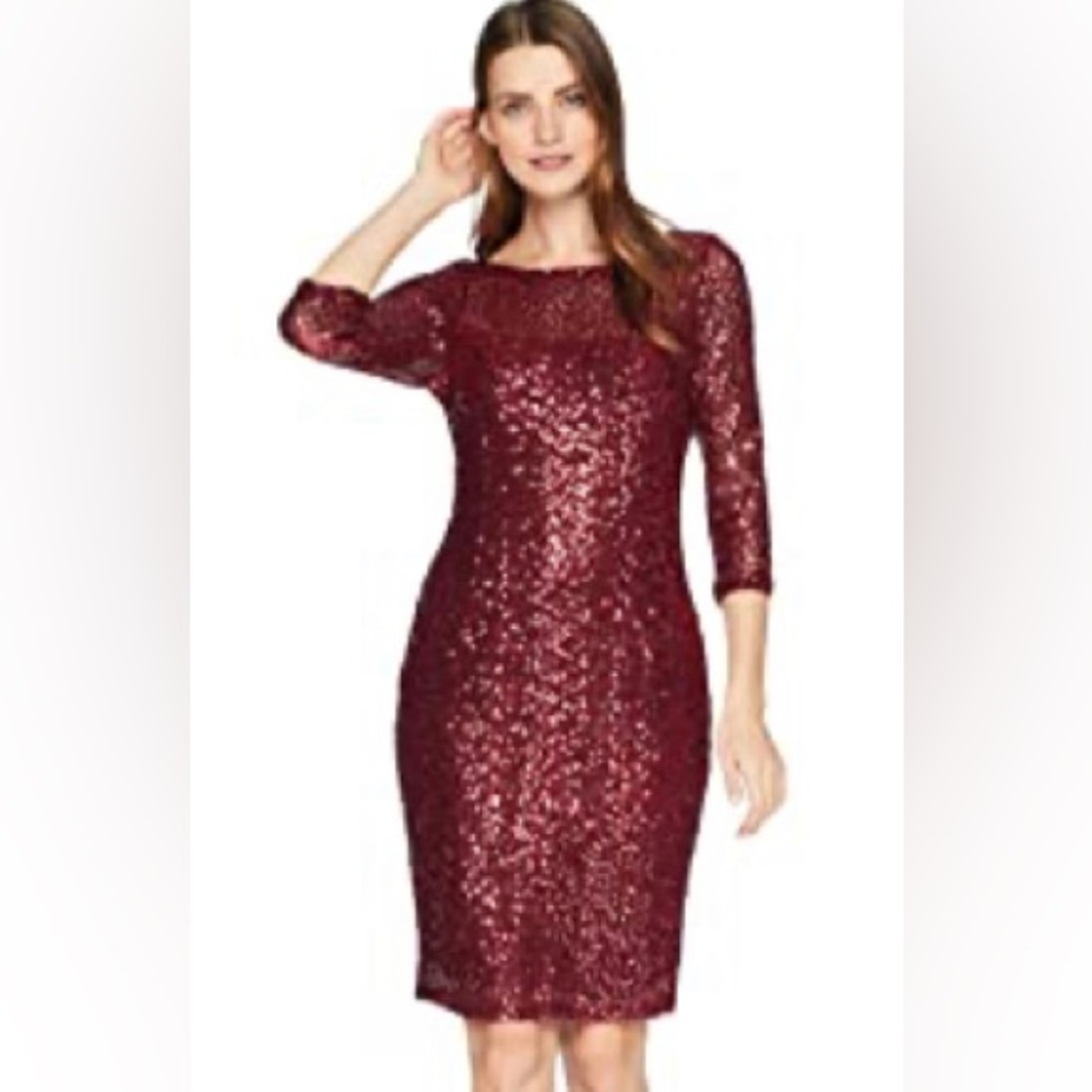 Short Sequin Ruby Red Dress - image 1